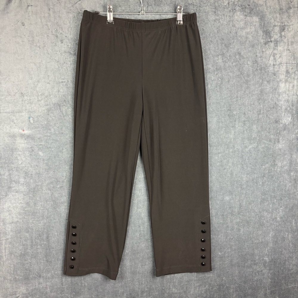 Frank Lyman Design Women's Black Button-Accent Leggings Sz 6